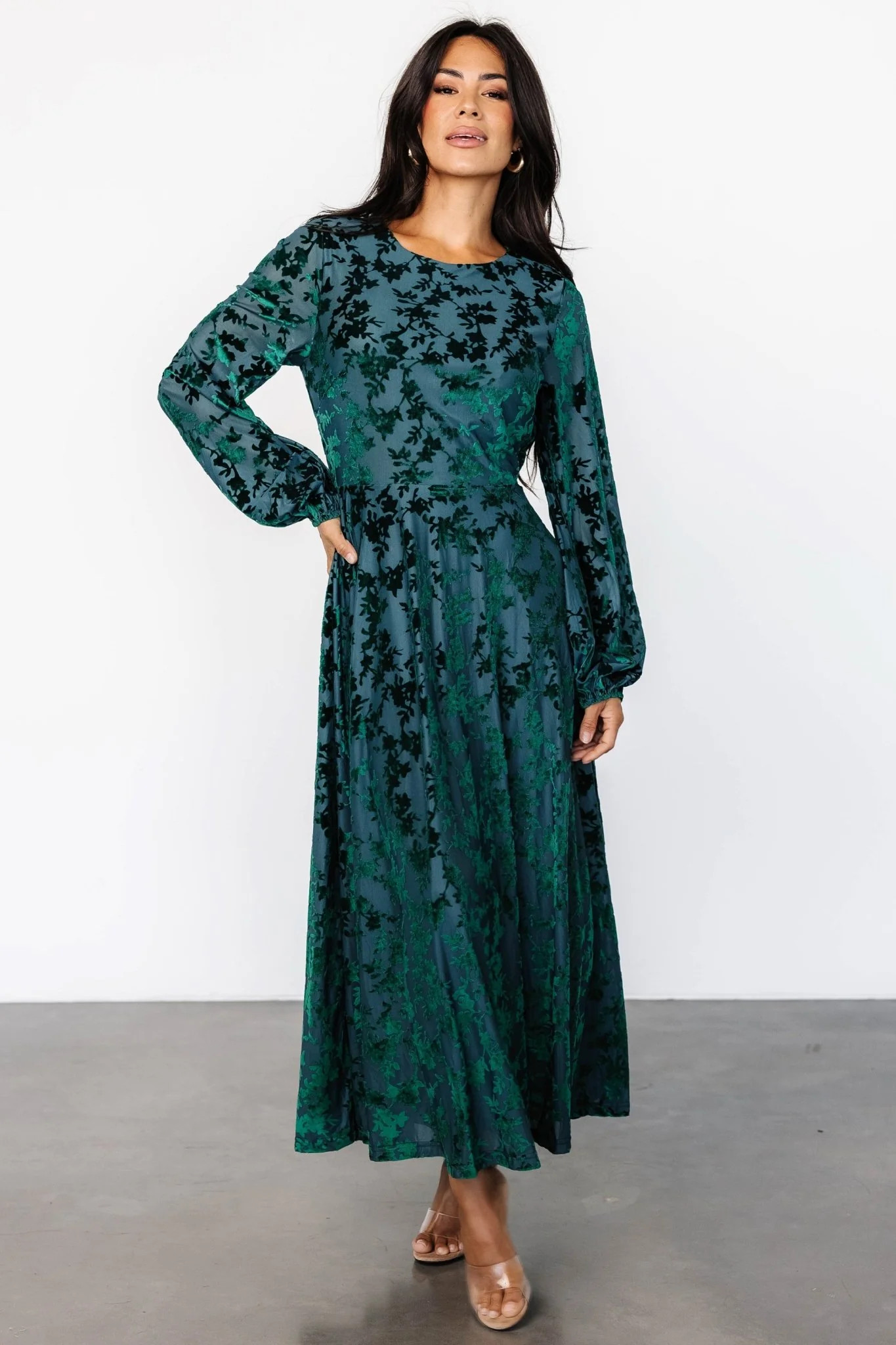 Thora Velvet Dress | Emerald Floral | Baltic Born