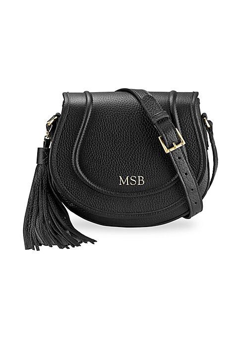 Personalized Jenni Pebbled Leather Saddle Bag | Saks Fifth Avenue