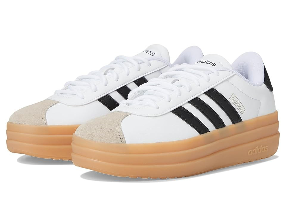 adidas VL Court Bold Women's Tennis Shoes White/Black/Wonder Beige: 8 B - Medium, Synthetic | Zappos.com
