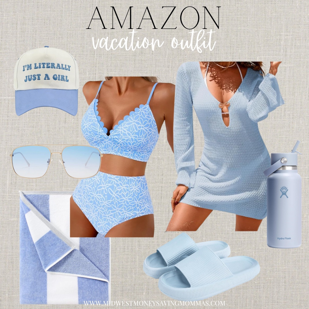 Monochromatic vacation outfit

Blue bikini  swimsuit coverup  hydroflask  trucker hat sunglasses sandals  beach towel  beach outfit 

#LTKgrwm #LTKootd #LTKmomlife