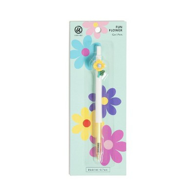 U Brands Retractable Gel Pen Flower Black Ink: 0.07mm Non-Toxic Stationery, Art & Office Pen with Flowers | Target