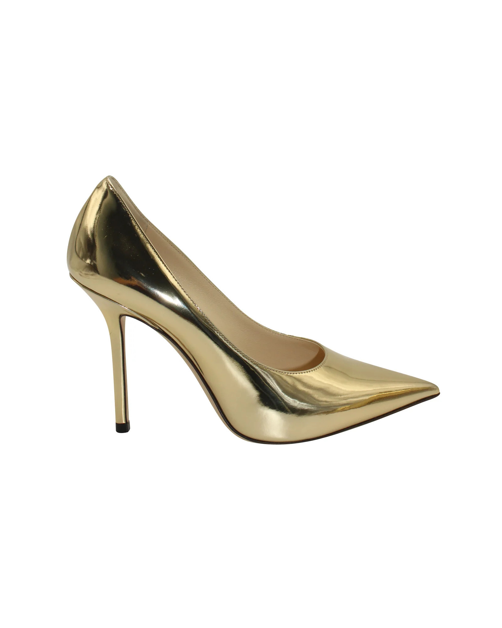 Jimmy Choo Pointed Pumps in Gold Leather | Shop Simon