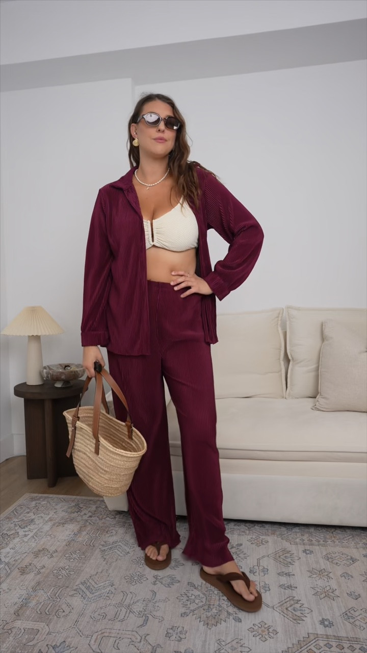 The chicest beach set 🍷

burgundy matching set, vacation outfit idea, resort wear look, beach cover up outfit, breezy two piece set, elevated swim cover up, effortless vacation style

#LTKSwim #LTKspring #LTKspringtrends