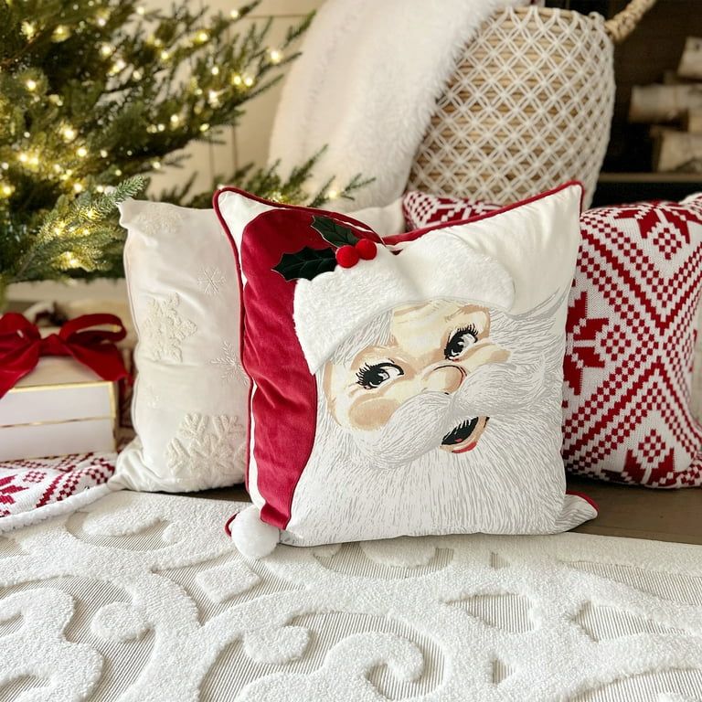 My Texas House Santa Poly Linen Decorative Pillow Cover, 20" x 20", Multi - Walmart.com | Walmart (US)
