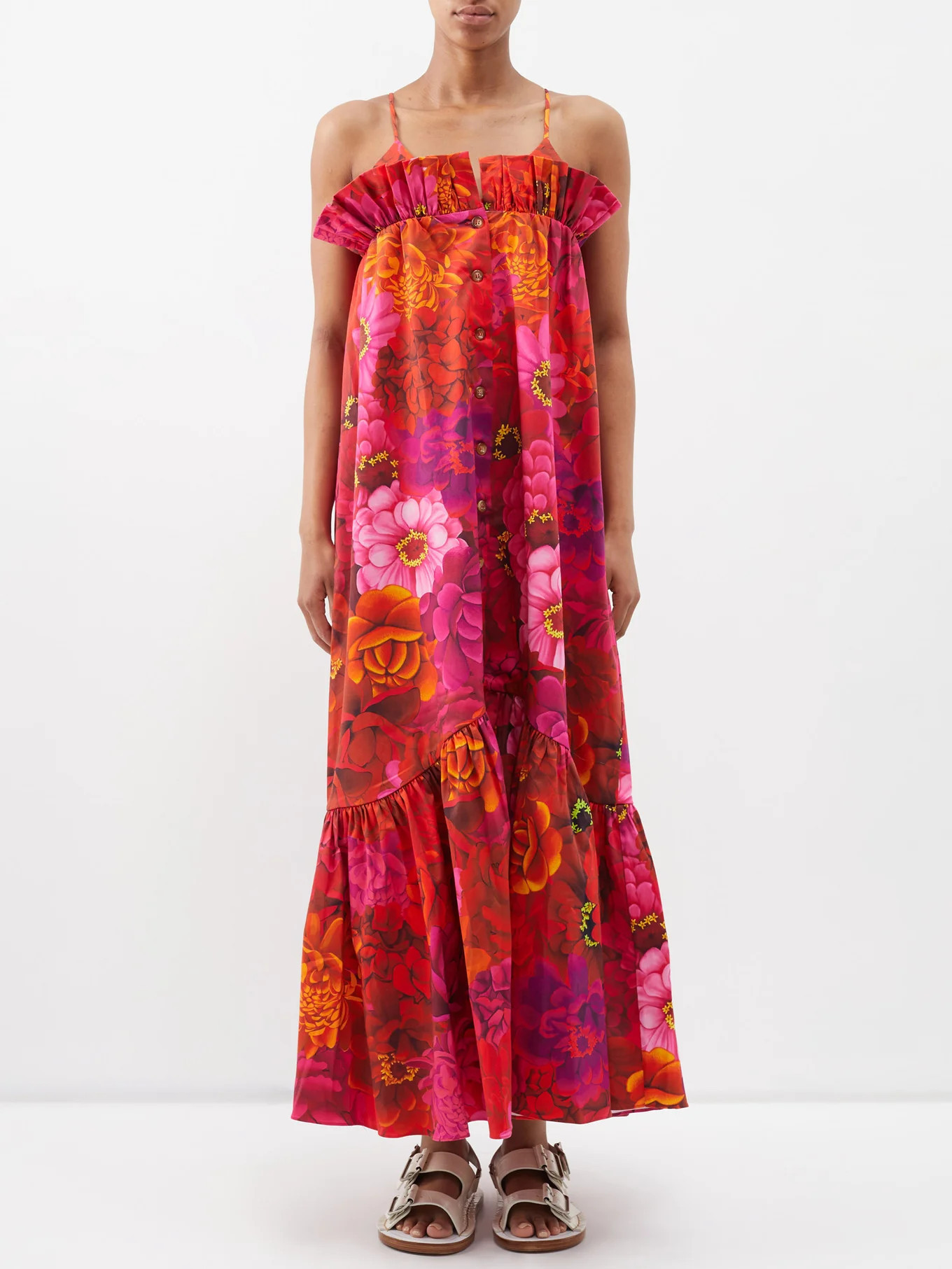 Alex floral-print cotton-blend dress | Kika Vargas | Matches (US)