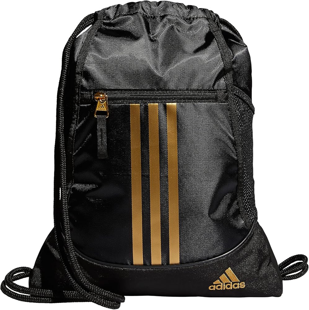 adidas Unisex Alliance 2 Sackpack, Black/Gold Metallic, One Size | Amazon (US)