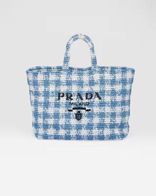 Large raffia tote bag | Prada Spa US