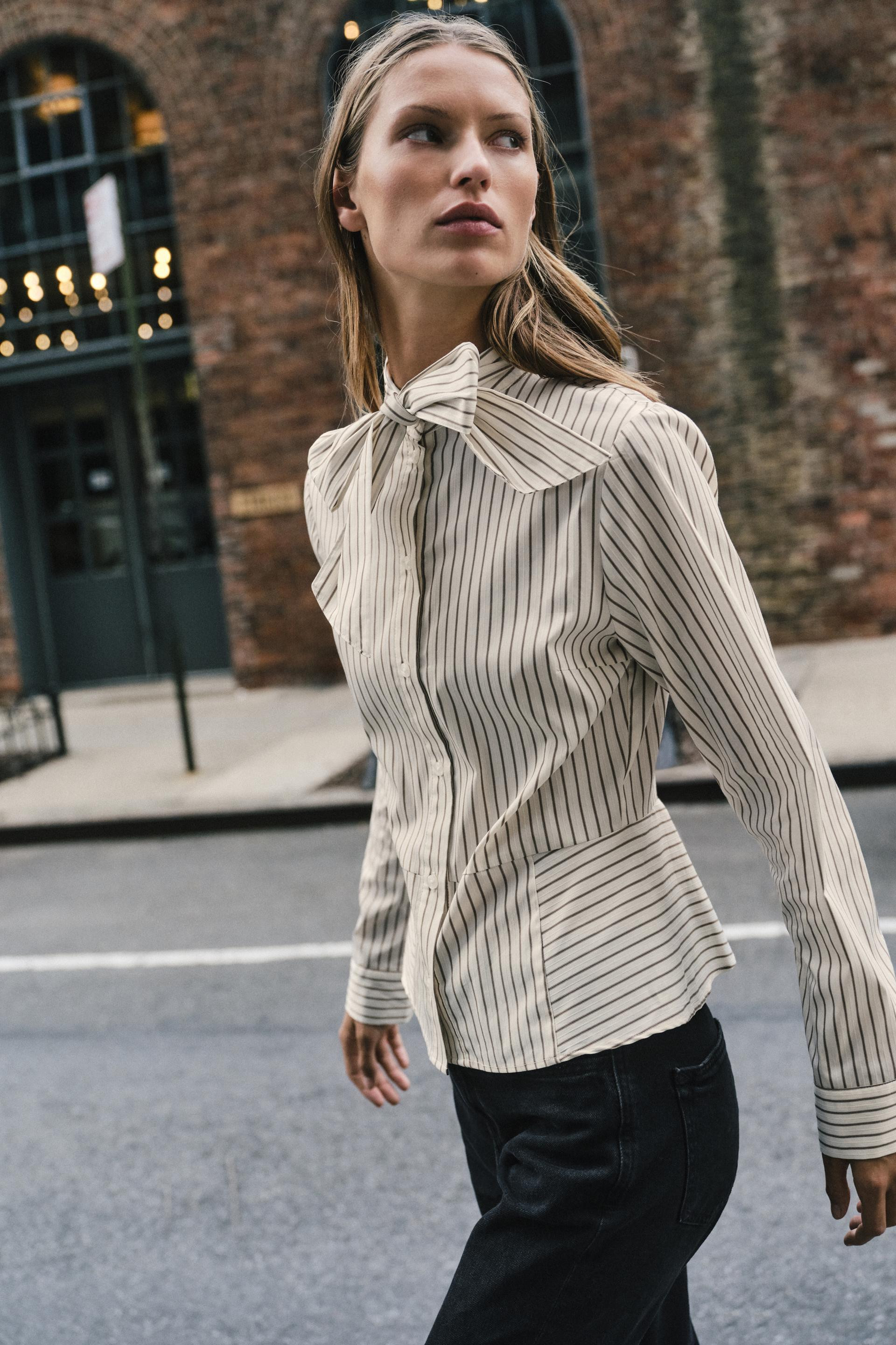 PEPLUM SHIRT WITH TIED DETAIL | Zara UK