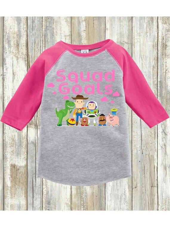 Kid's Girls/ Boys Toy Story Shirt | Pink Squad Goals | Youth Toddler Raglan | Youth & Toddler Regula | Etsy (US)