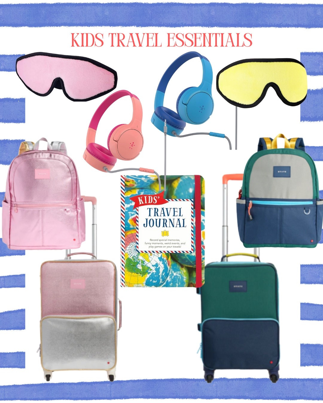 Take the trip! ✈️ Kids in tow…..I love State luggage for my kids and my favorite is that the backpack slides over the luggage handle for ease of getting through the airport! 