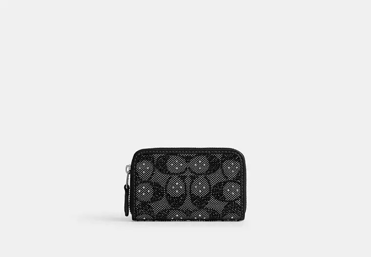 Essential Small Zip Around Card Case In Crystal Signature Jacquard | Coach (US)