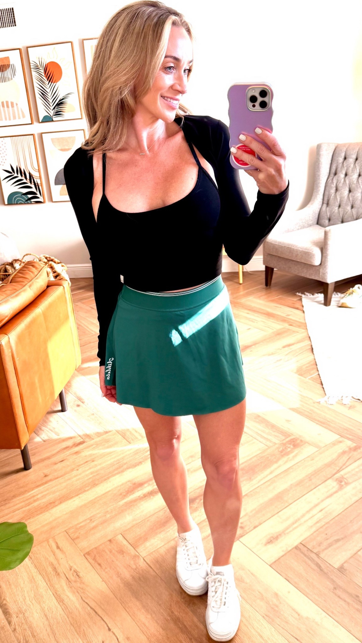 The shrug is my new favorite. 

Also - don’t sleep on athleta. Cutest skirt! Not to short or long. Shrug tank conbo is 10/10. 

All TTS. 