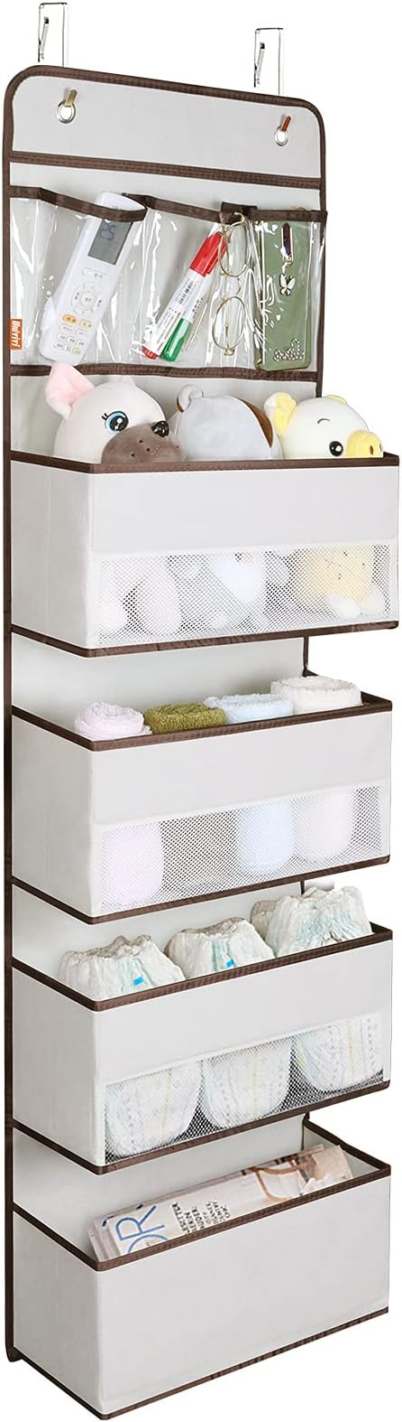 Univivi Door Hanging Organizer Nursery Closet Cabinet Baby Storage with 4 Large Pockets and 3 Sma... | Amazon (US)