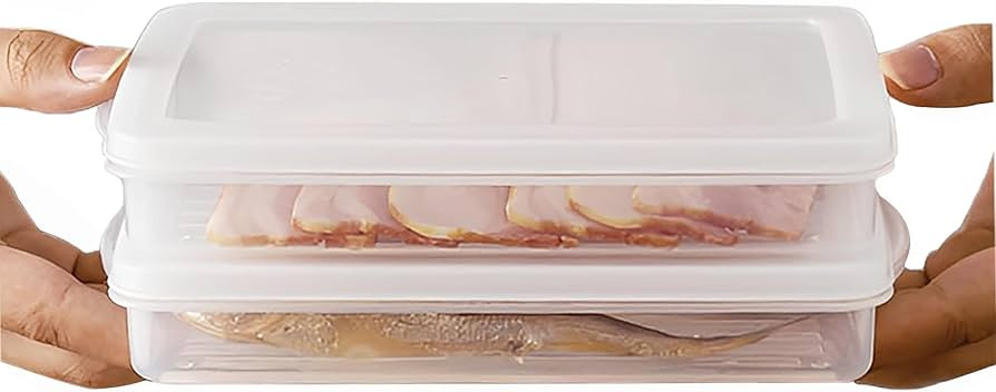 4 Pack-Bacon Keeper, Deli Meat Saver Cheese Cold Cuts Plastic Food Storage Containers with lids f... | Amazon (US)