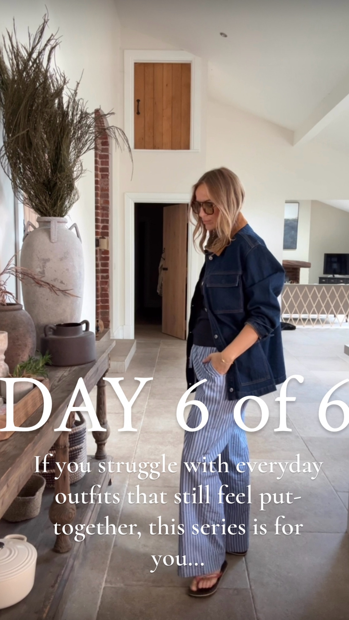 Everyday Outfit 6/6

I filmed more than planned for this series 🙈 so here’s a bonus look – lots of you asked for more everyday inspo in stories, so here we go…

Relaxed cotton trousers, a simple vest, and an easy denim layer – the kind of outfit that’s casual, effortless, and super wearable.
Nothing too precious, just practical comfort that still feels pulled together.

Wearing a large in the vest top (fitted) 
Medium in the trousers 
Medium in the jacket 

And some brown havaianas - still my go to comfortable flip flop - so many designs out there and very comfortable - personally I’m enjoying this retro style just now. 

#EverydayStyle #RelaxedOutfit #HighStreetStyle #InvestInStyle

Abercrombie 
H&M
Abbott Lyon 

Every day outfit 
Summer outfit 
Staycation style 

#LTKtravel #LTKfamily #LTKsummer