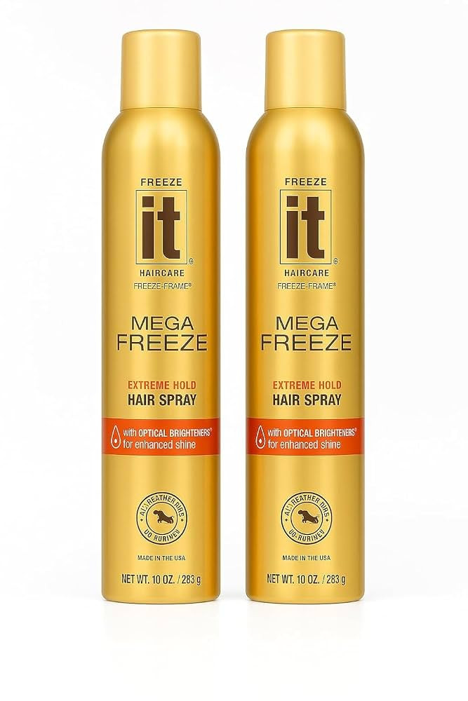 F'reeze It Mega Extreme Hold Hair Spray, Original 10 oz, Pack of 2 – It Hairspray for Women, Ha... | Amazon (US)