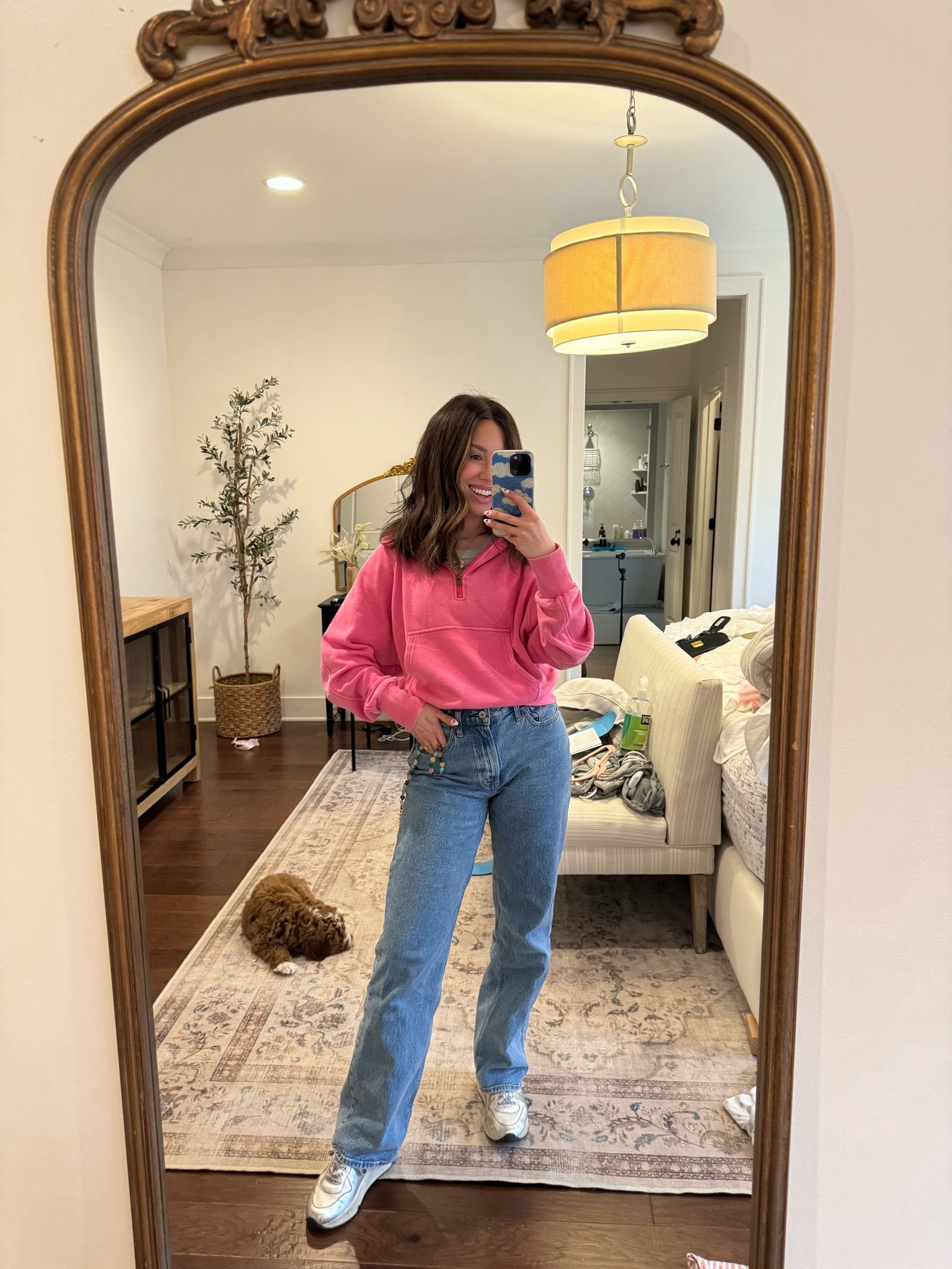 Todays outfit details💕💕 pink lily sweatshirt and Abercrombie jeans 

#LTKshoecrush #LTKfindsunder100 #LTKSeasonal