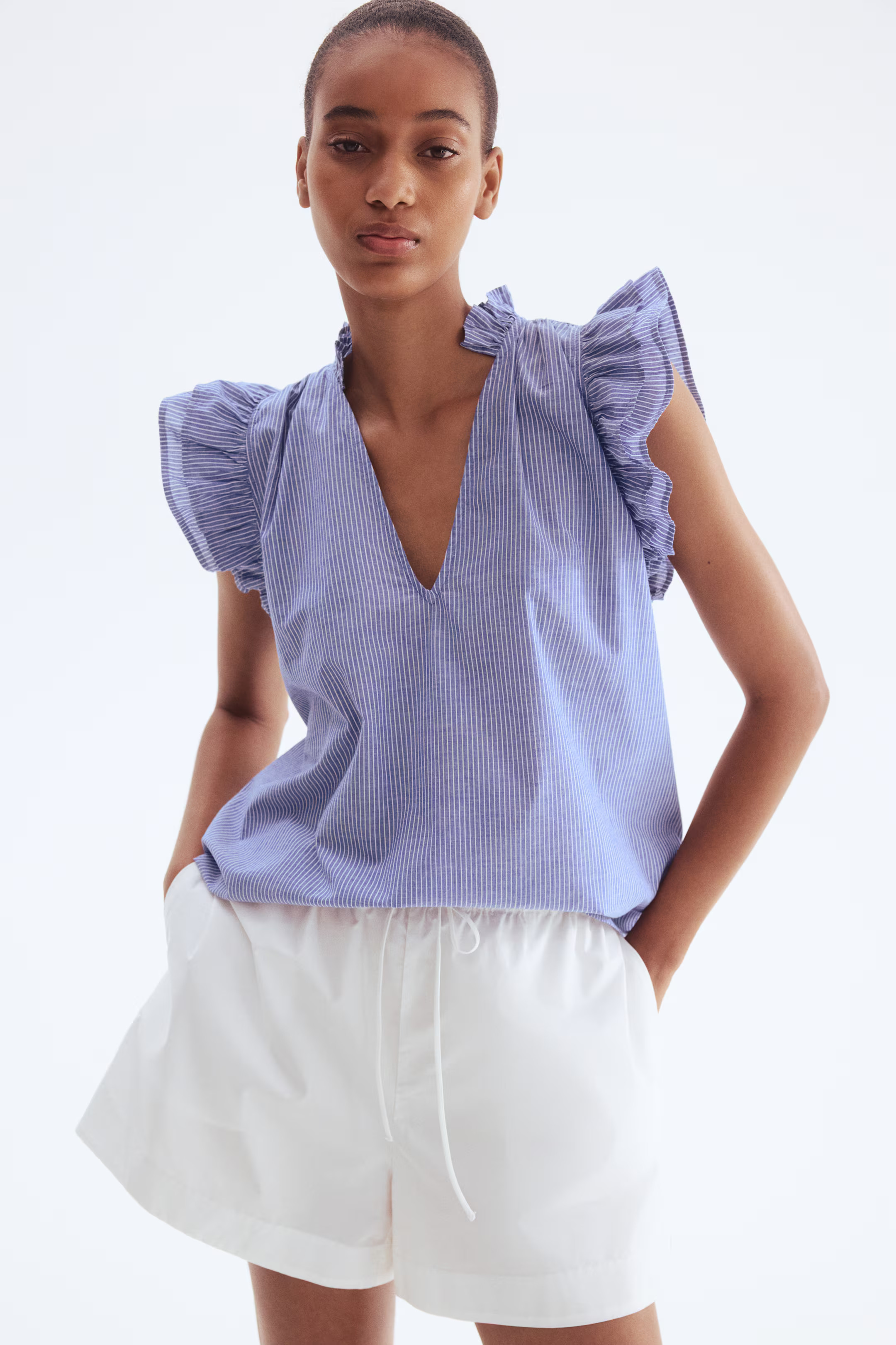 Ruffle-Trimmed Blouse | H&M (US + CA)