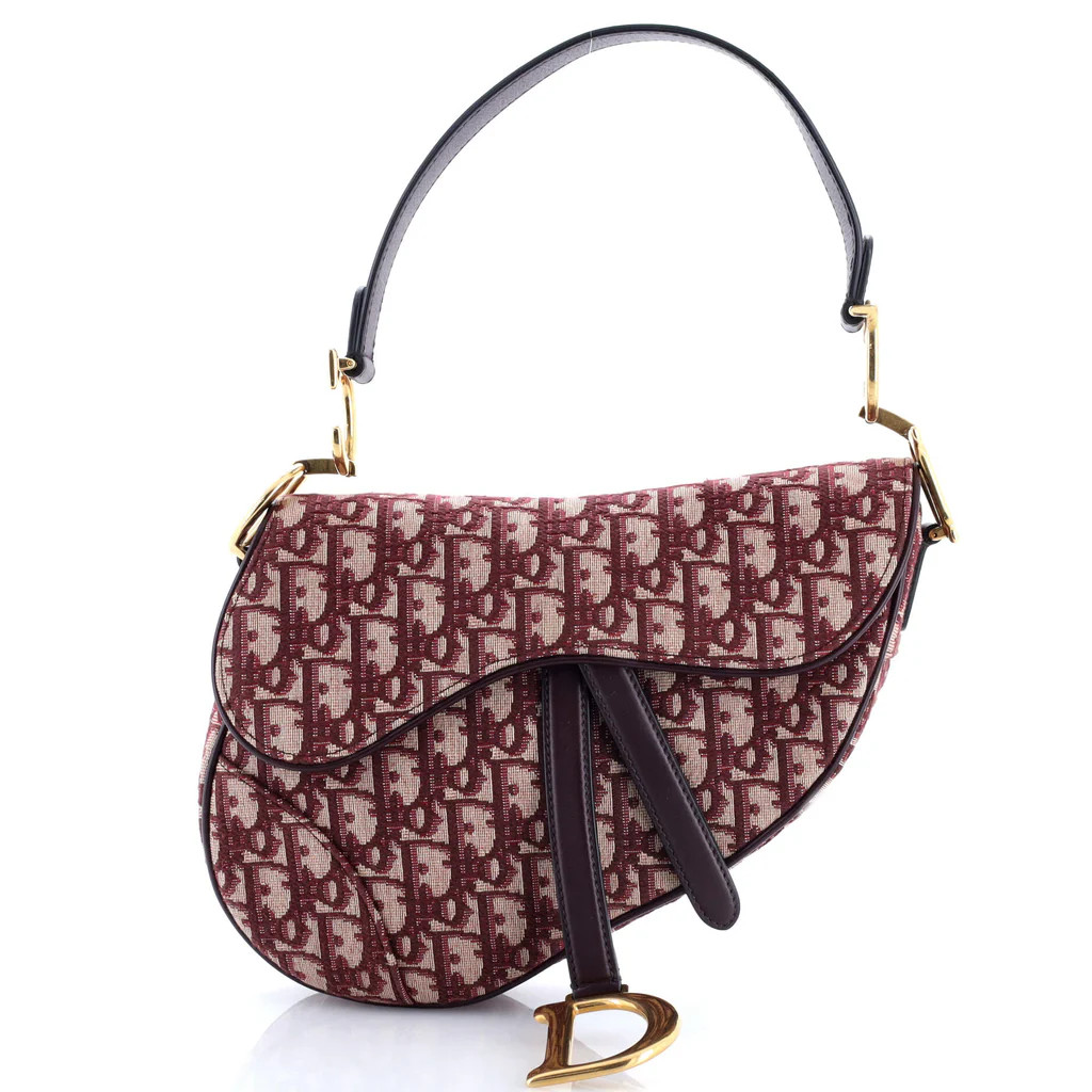 Christian Dior Saddle Handbag Oblique Canvas Medium Neutral 3551282 | Rebag