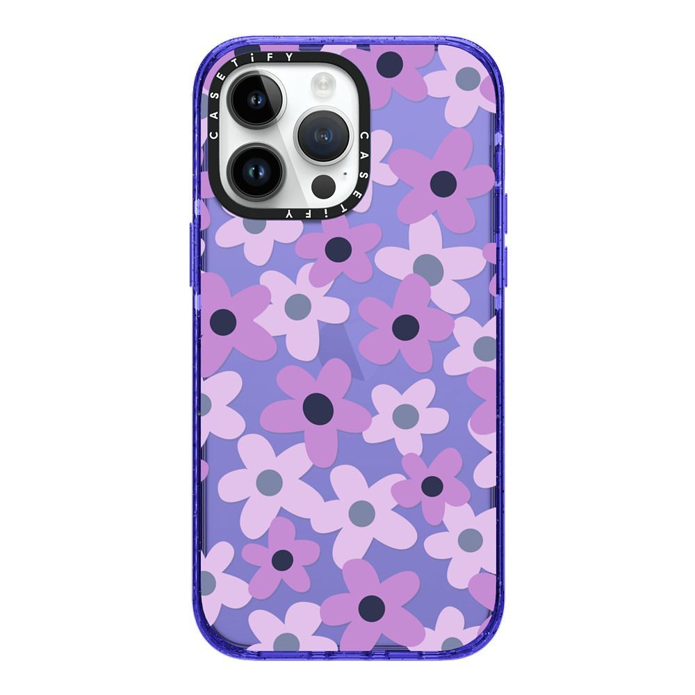 sixties retro violet floral on clear background | Casetify