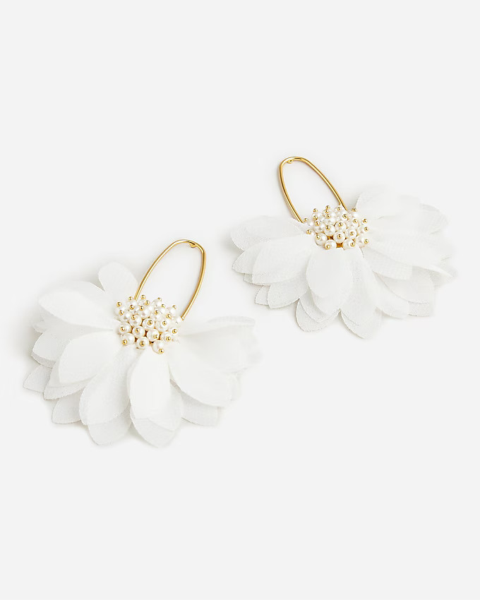 Petal and pearl earrings | J. Crew US