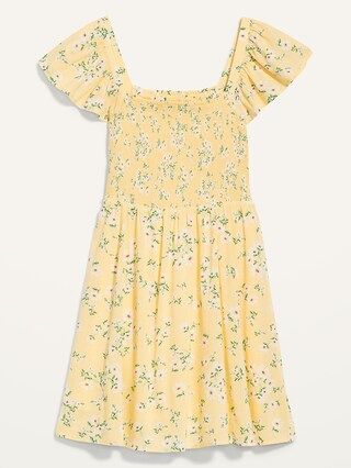 Fit &#x26; Flare Flutter-Sleeve Smocked Mini Dress for Women | Old Navy (US)