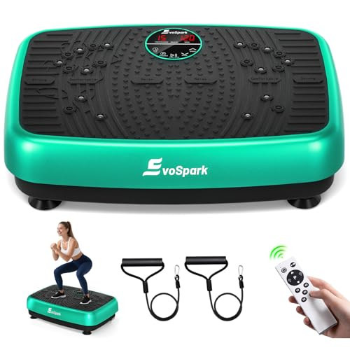 Vibrationsplatte, EvoSpark Vibrationsplatte Testsieger 2025 Verbesserte mit Doppelmotoren für Abnehmen, Ganzkörpertraining - Massagegerät, 450 LBS Power Vibration Plate für Home Workout（Grün） | Amazon (DE)