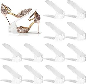 RISETEX Shoe Slots Organizer 12 Pack,Adjustable Shoe Stacker Space Saver, Double Deck Shoe Rack H... | Amazon (US)