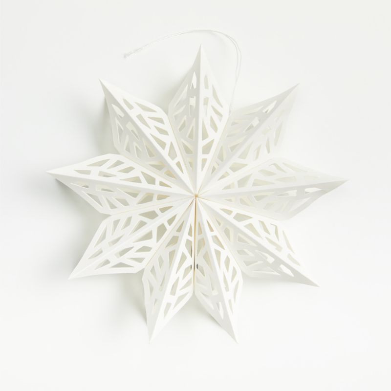 Snow Day Cutout Snowflake Christmas Tree Ornament | Crate and Barrel | Crate & Barrel