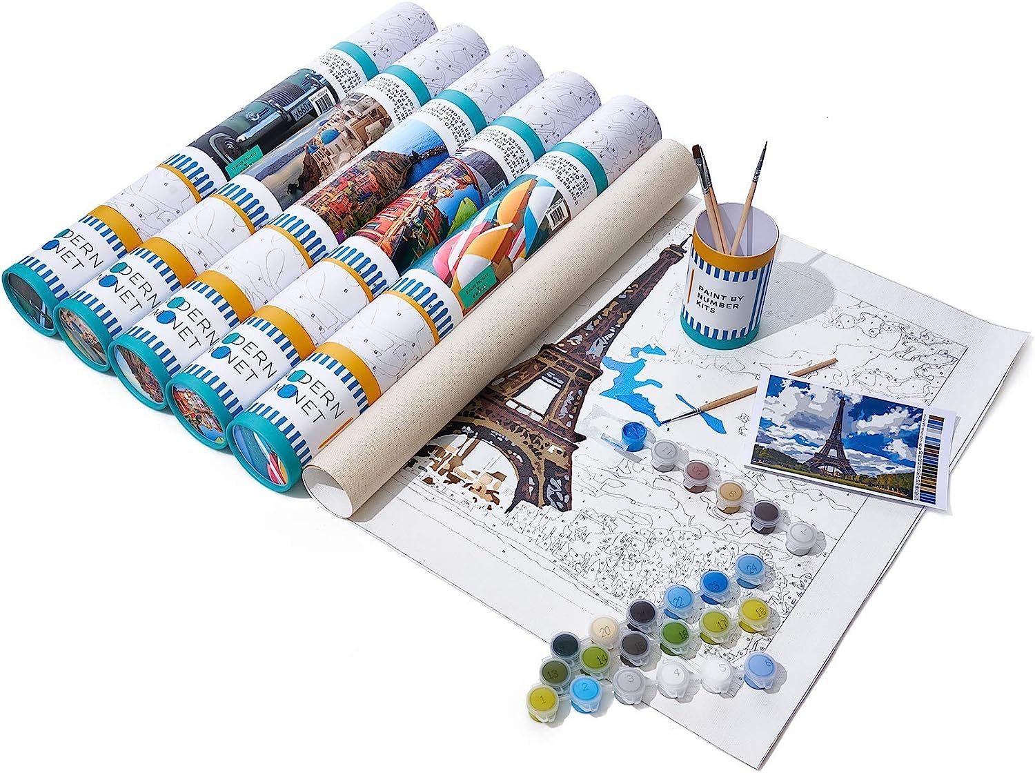 Everything Eiffel - Modern Monet Paint by Numbers Kits for Adults, 16x20 | Amazon (US)