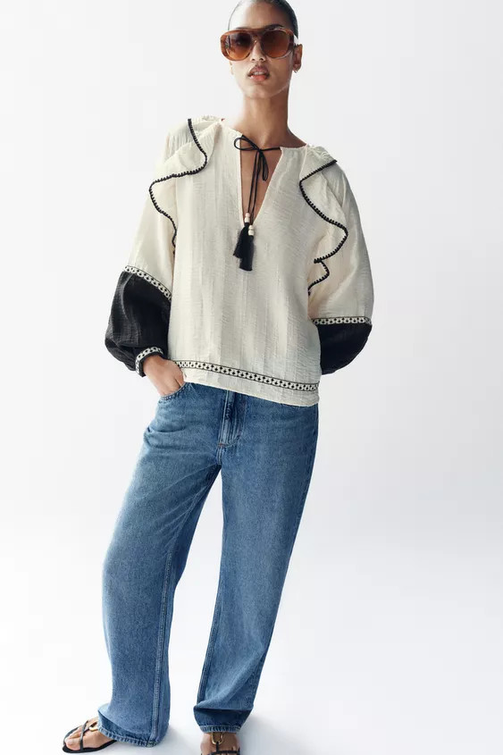 VOLUMINOUS RUFFLE BLOUSE | Zara US