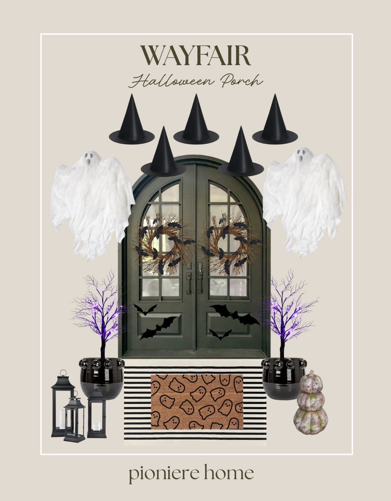 Wayfair Halloween front porch. Halloween decor, hanging ghosts, Halloween doormat, light up trees, affordable Halloween decor  



#LTKSaleAlert #LTKHome #LTKHalloween