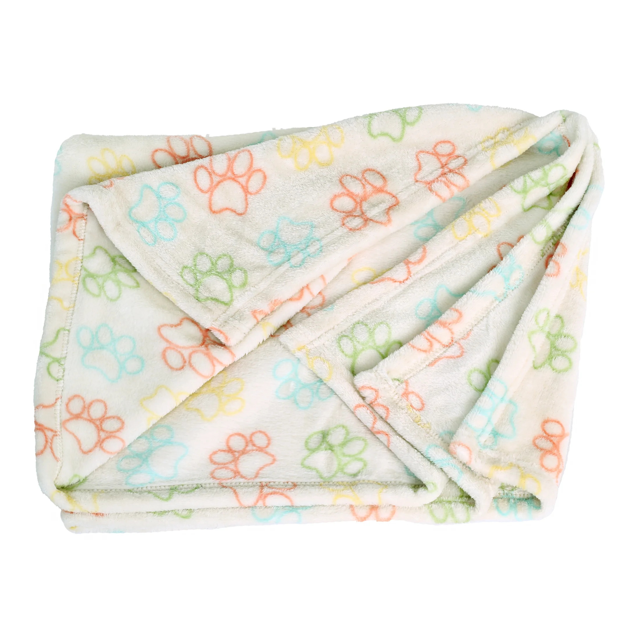 Vibrant Life Medium Cozy Plush Throw Blanket for Cats & Dogs, Multi-Color Paw Print - Walmart.com | Walmart (US)