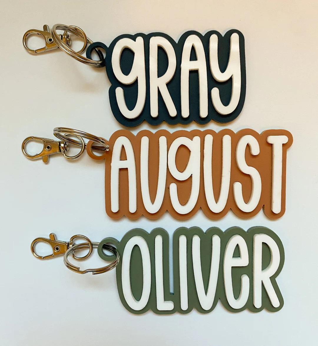 Personalized Name Keychains or Backpack Tags - Etsy | Etsy (US)