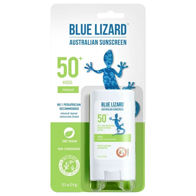 Blue Lizard Kids SPF 50+ Mineral Sunscreen Stick, Broad Spectrum, 0.5 oz | Walmart (US)