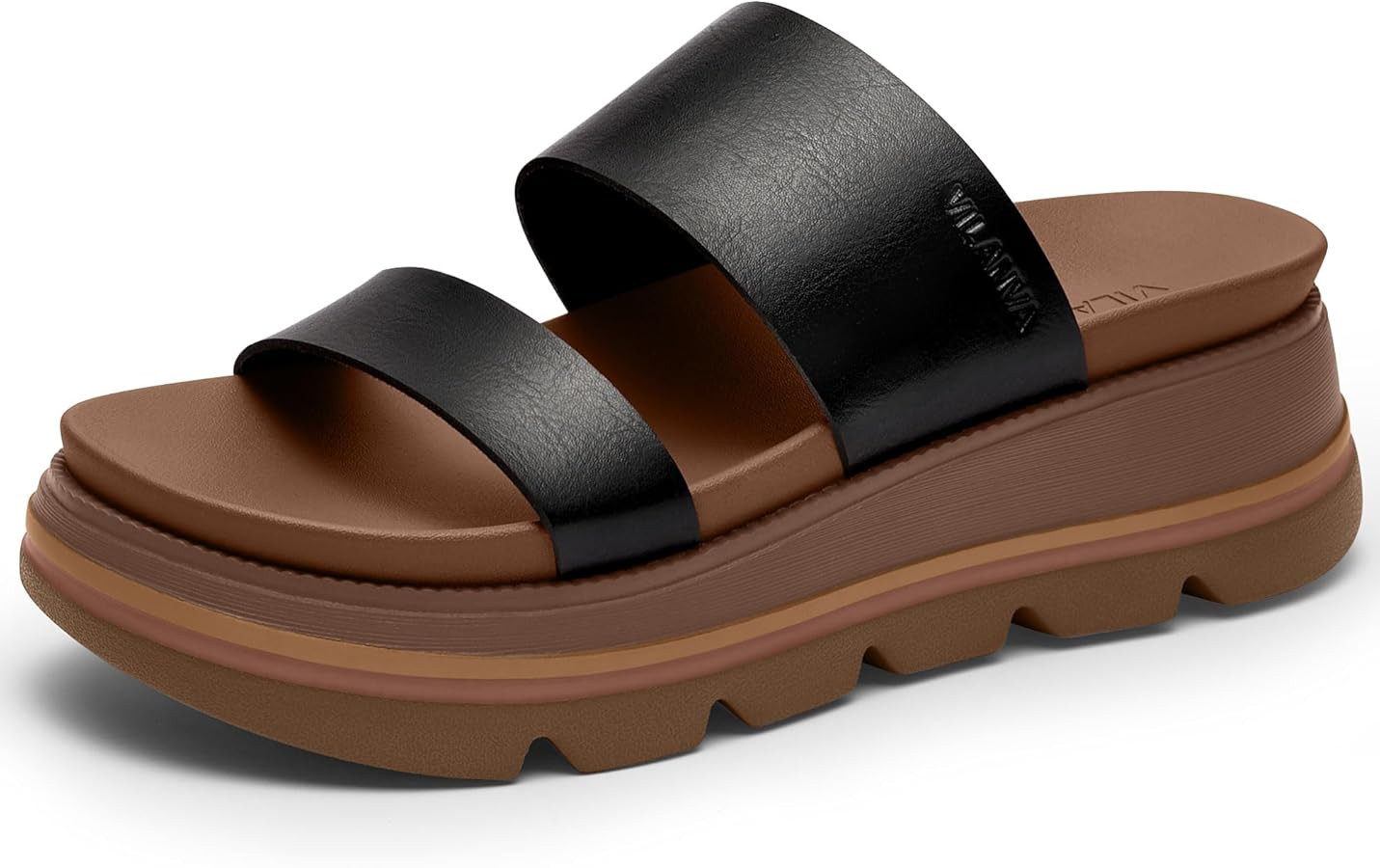 Vilanva Women's Platform Slip on Sandals Lightweight Comfortable Non-Slip Vacation Beach Chunky S... | Amazon (US)