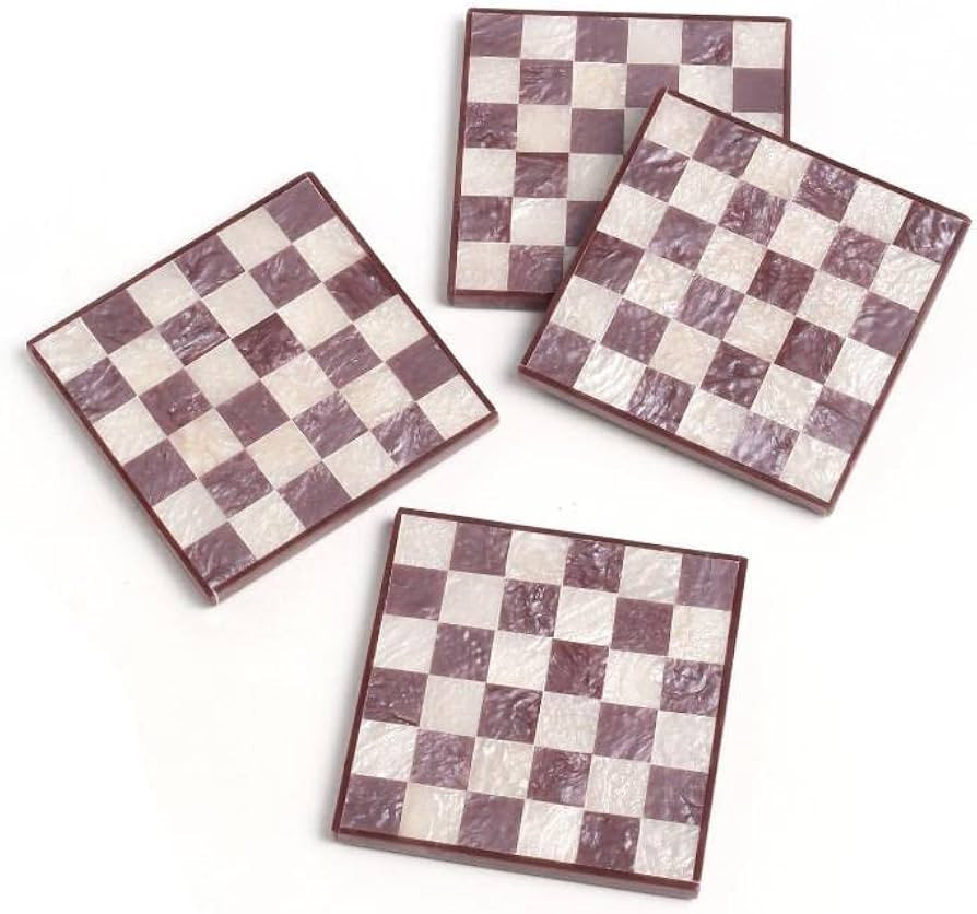 YoTreasure Tiramisu Wine Check Resin Coaster Set of 4 | Amazon (US)