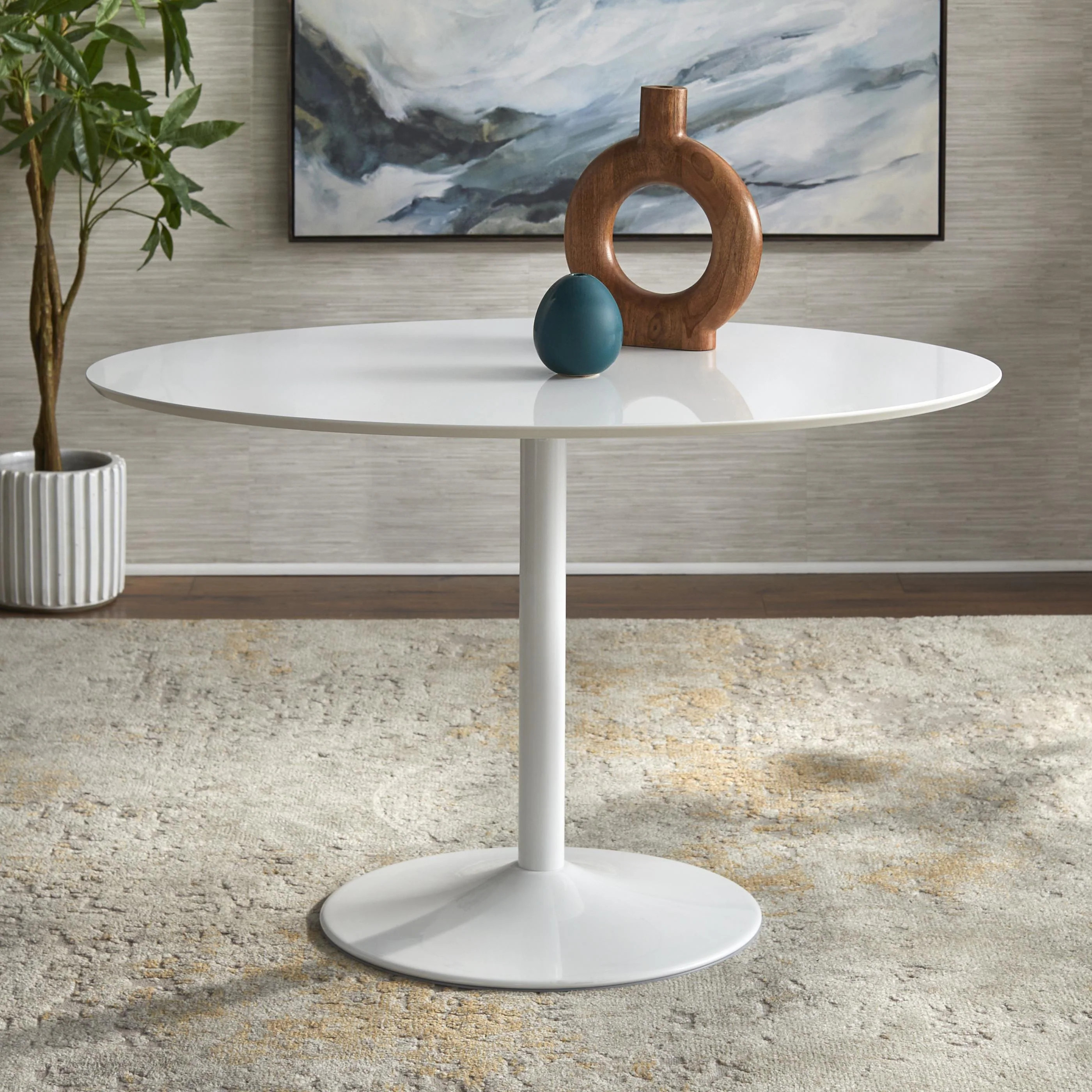 Simple Living Pisa Oval Table - All White | Overstock