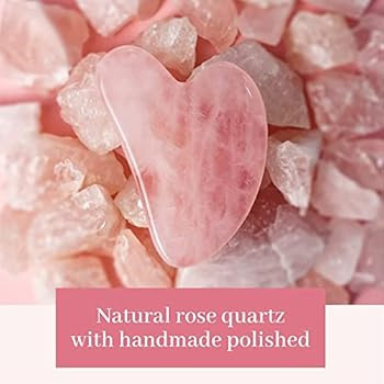 Gua Sha Facial Tool, Pink Crystal Natural Jade Stone Guasha Board for SPA Acupuncture Therapy Tri... | Amazon (US)