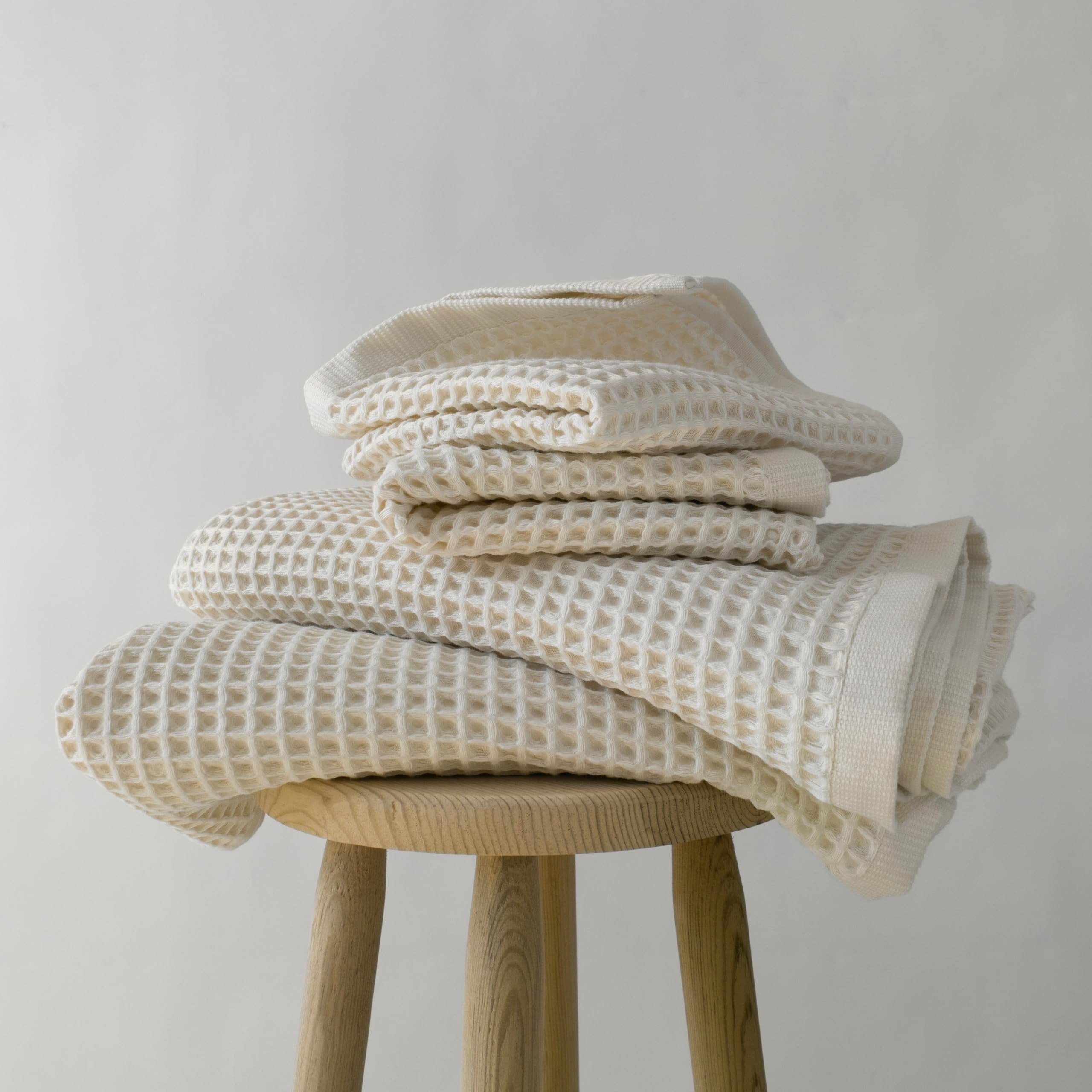 Püskül - Luxury Waffle Towel Set for Bathroom 4 Pieces Natural Raw, Premium Quality Organic 100... | Amazon (US)