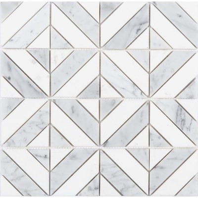 Satori  Venatino Parquet Polished 12-in x 12-in Polished Natural Stone Marble Look Wall Tile | Lowe's