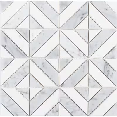 Satori  Venatino Parquet Polished 12-in x 12-in Polished Natural Stone Marble Look Wall Tile | Lowe's