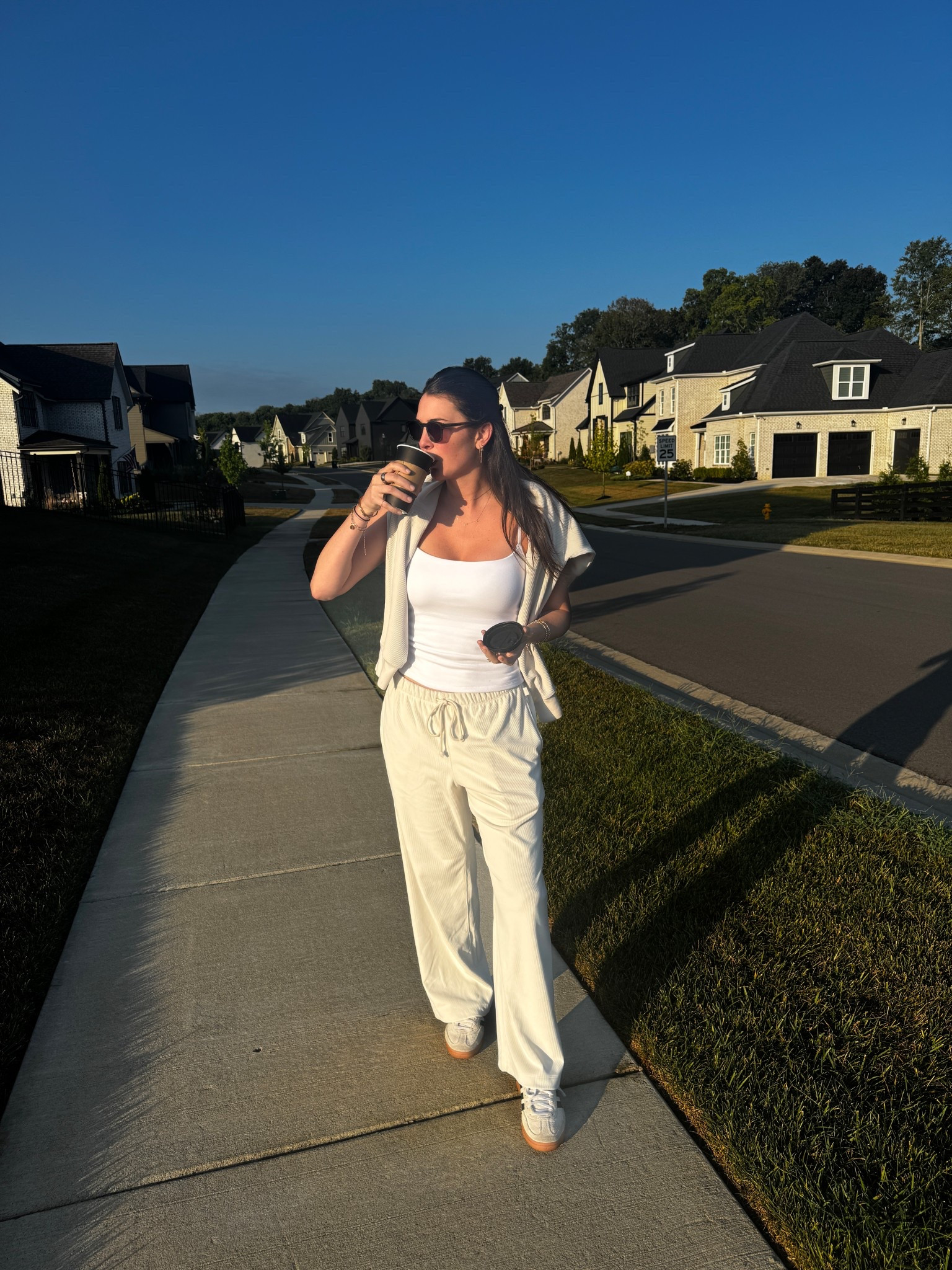 Early morning walk in my favorite YPB lounge set 🤩 would also be the perfect school drop off fit?! back in stock and surely selling fast! 

#LTKStyleTip #LTKSaleAlert #LTKActive