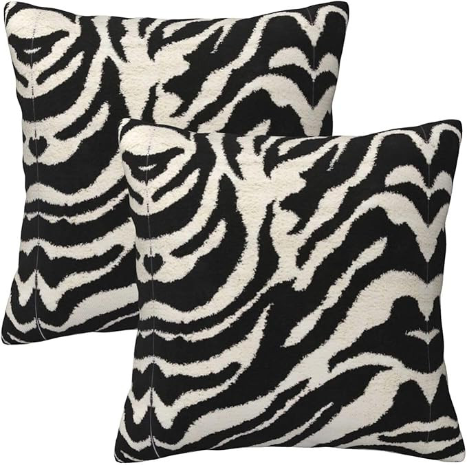 Zebra Animal Throw Pillows for Couch,Square Cushion Case Set for Couch, Bedroom, Sofa,Chair,18 * ... | Amazon (US)