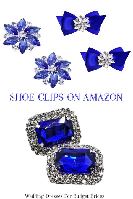 Blue shoe clips on Amazon. An inexpensive way to glam up a pair of your own simple dress shoes.

Amazon wedding. Wedding shoes. Wedding heels. Winter heels. Shoe accessories. Wedding guest shoe idea. Formal events. Winter wedding ideas. Christmas shoes. 

#LTKwedding #LTKSeasonal #LTKshoecrush