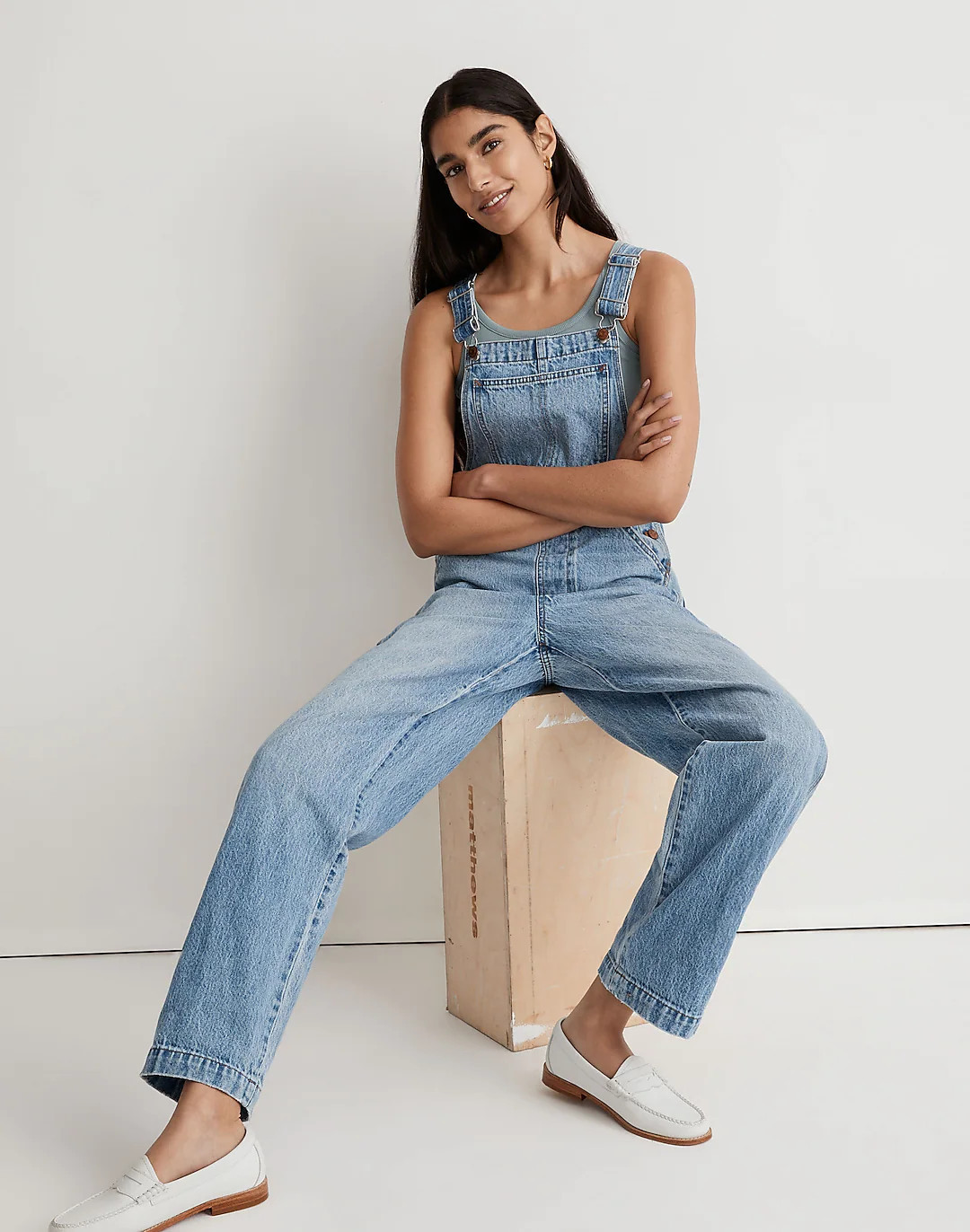 Denim Oversized Carpenter Overalls in Aldott Wash | Madewell