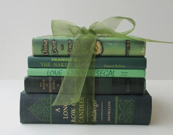 Pretty Green Instant Library. Collection of Vintage Books for the Adventurous Reader or Clever St... | Etsy (US)