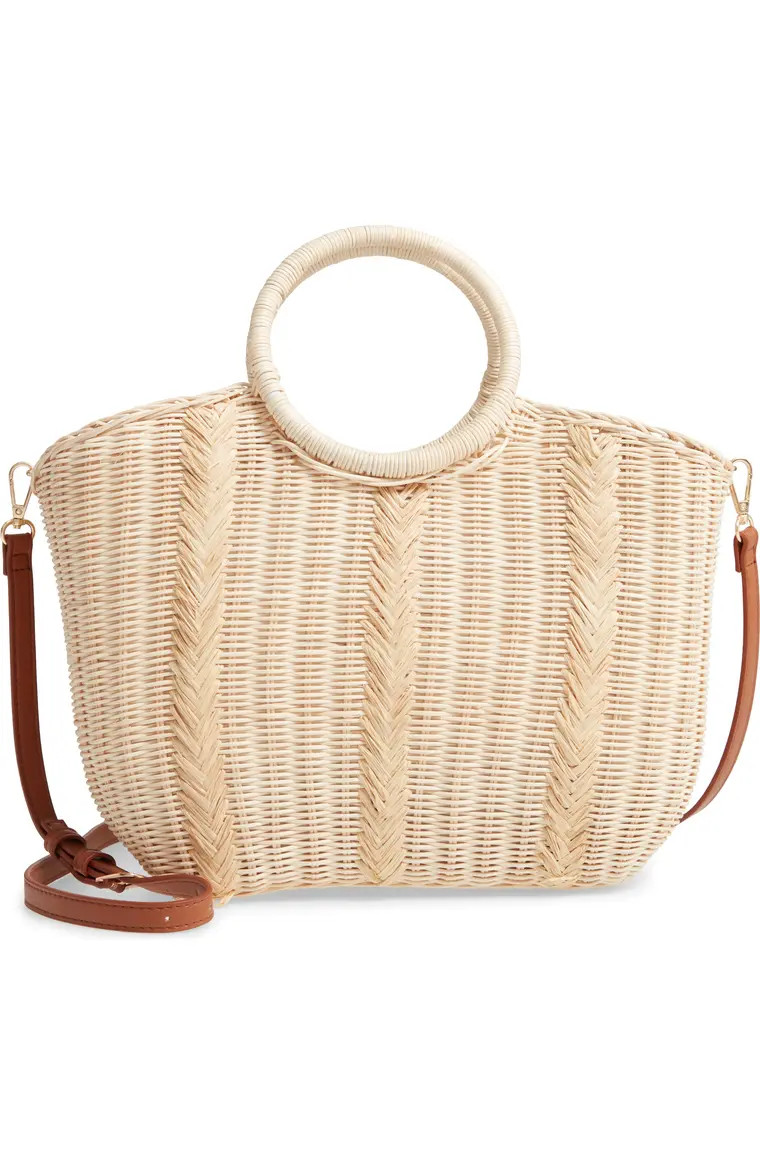 Woven Top Handle Rattan Satchel | Nordstrom