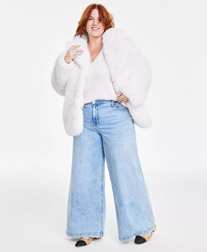Plus Size Faux-Fur Jacket, Created for Macy's | Macy's