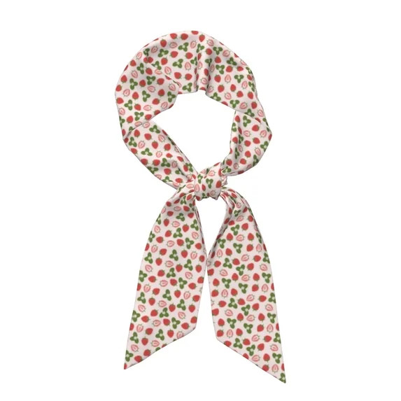 Xecao Strawberries And Leaf Pattern Large Satin Head Scarf - Satin Hair Scarves Silk Bandana Scar... | Walmart (US)